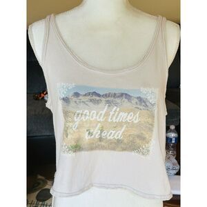 American Eagle Throwback M Crop Tank Good Times Ahead Boho